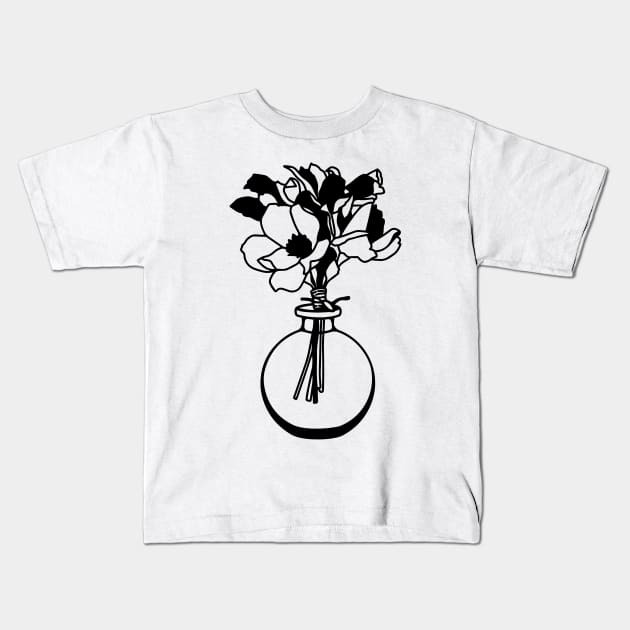 Minimalist flower pot Kids T-Shirt by Vintage Dream